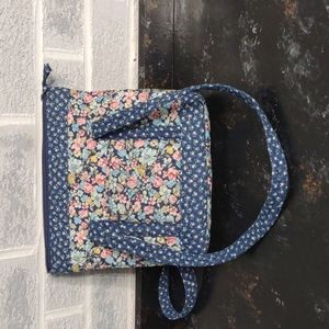 FREE W/Bundle Jenny Buchanan 100% Cotton Blue Quilted Ditzy Floral Handbag Purse